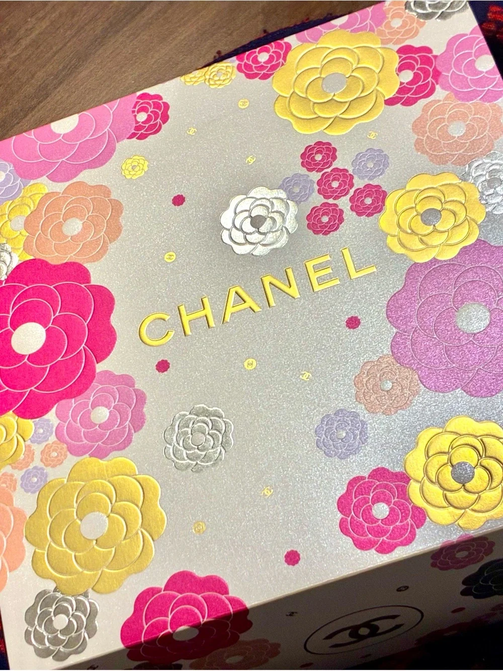 CHANEL Floral Decorative Box in Pink, Gold, Silver